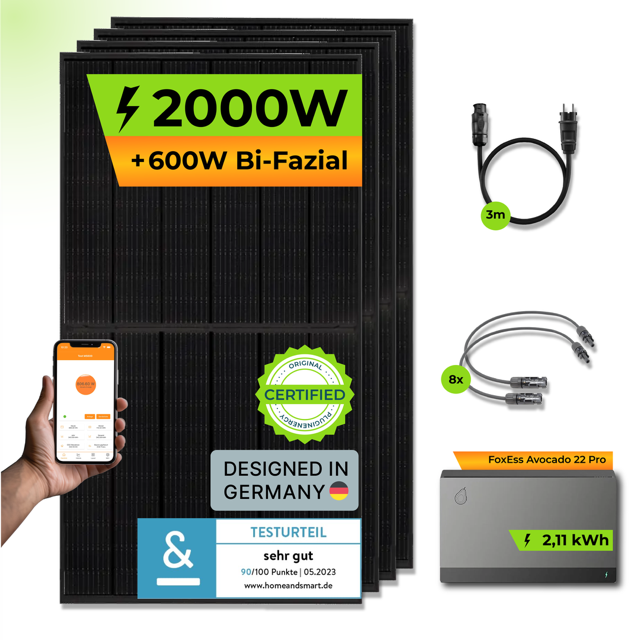FoxESS Avocado 22 Pro + PiE POWER 2000W BALKONKRAFTWERK