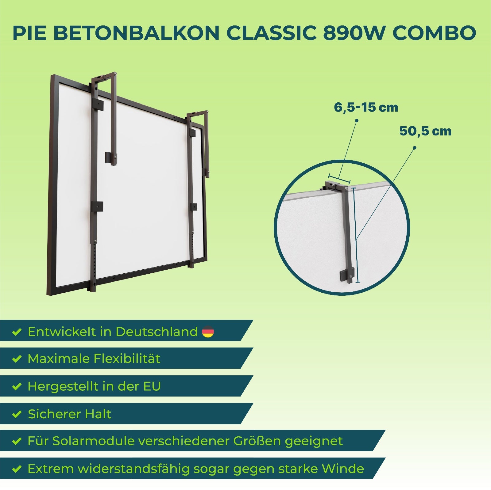 PiE BETONBALKON ULTRA 410W KOMPLETTSET