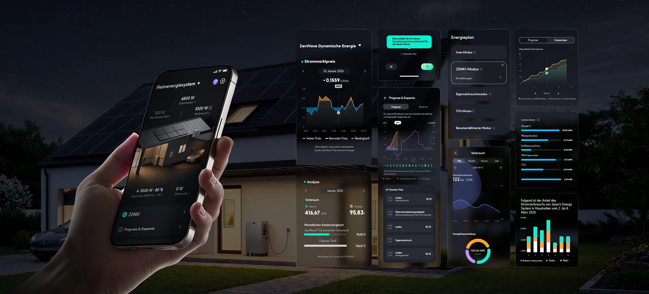 Zendure SolarFlow 4000 Mix AC+ 8kWh Solar Heimspeicher 5000W PV LiFePO4 Akku