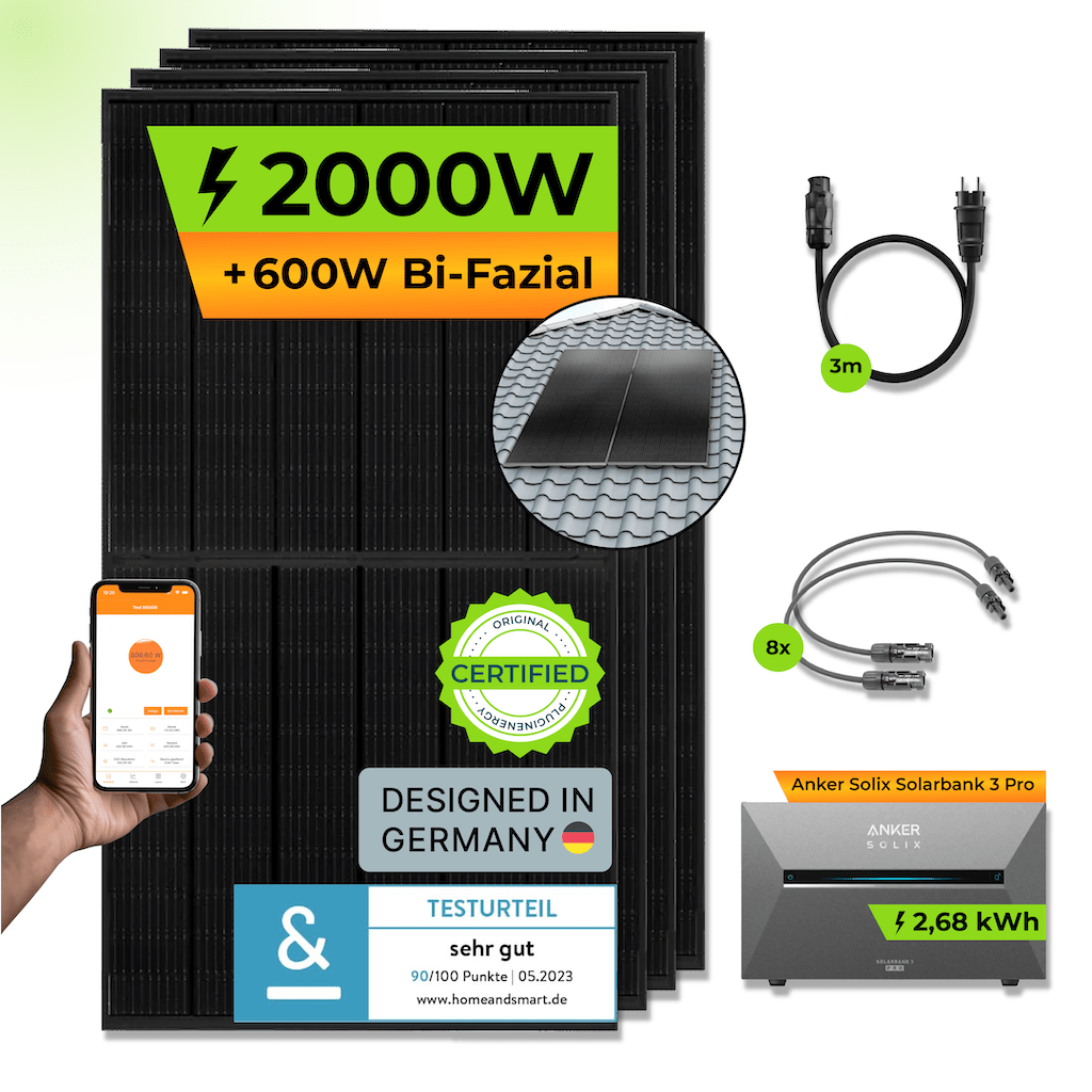 ANKER Solarbank 3 E2700 Pro + PiE POWER 2000W BALKONKRAFTWERK - PluginEnergy