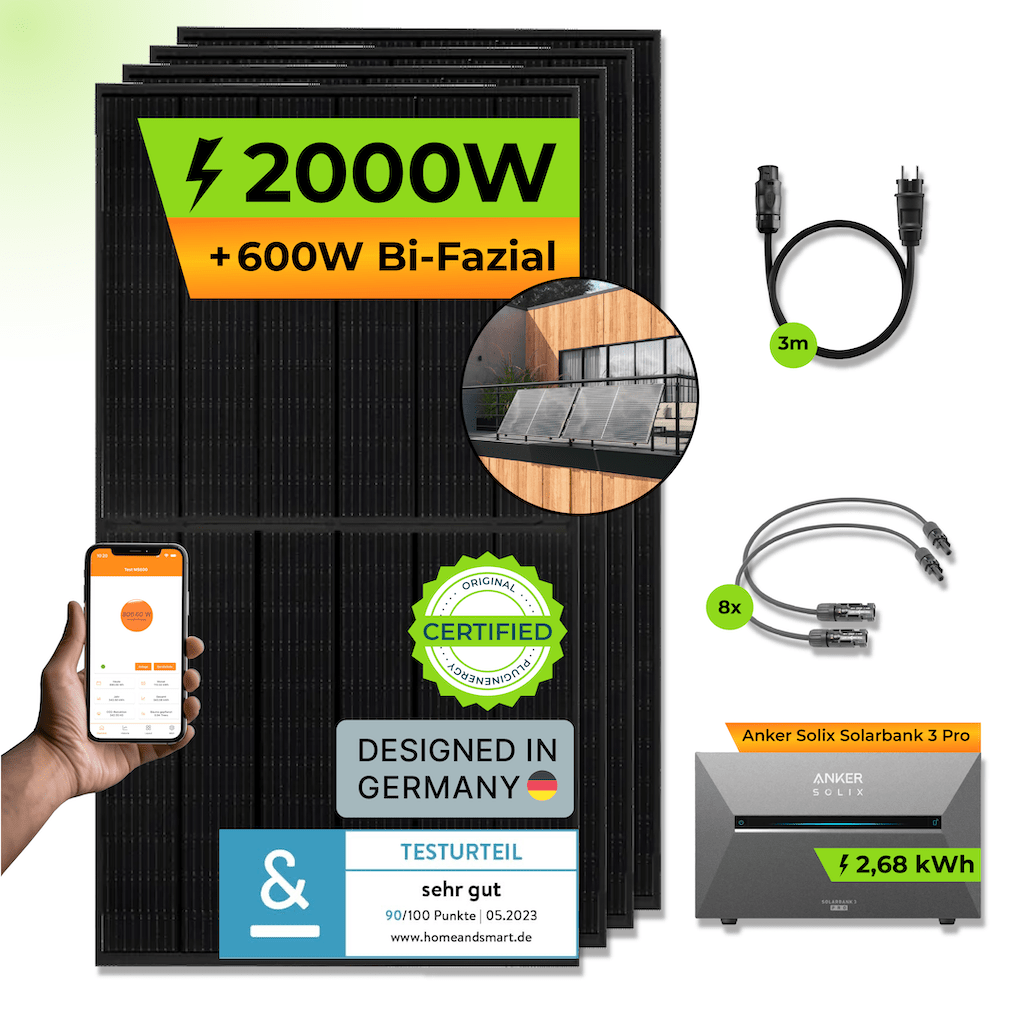 ANKER Solarbank 3 E2700 Pro + PiE POWER 2000W BALKONKRAFTWERK - PluginEnergy