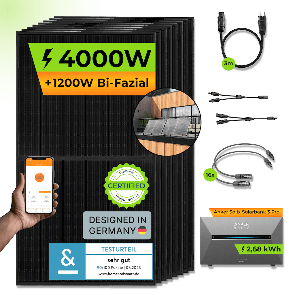 ANKER Solarbank 3 E2700 Pro + PiE POWER 4000W BALKONKRAFTWERK - PluginEnergy