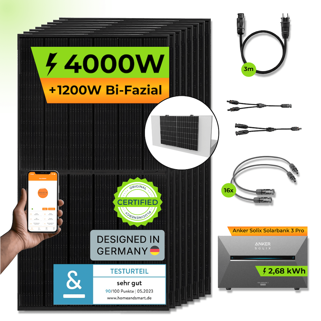 ANKER Solarbank 3 E2700 Pro + PiE POWER 4000W BALKONKRAFTWERK - PluginEnergy
