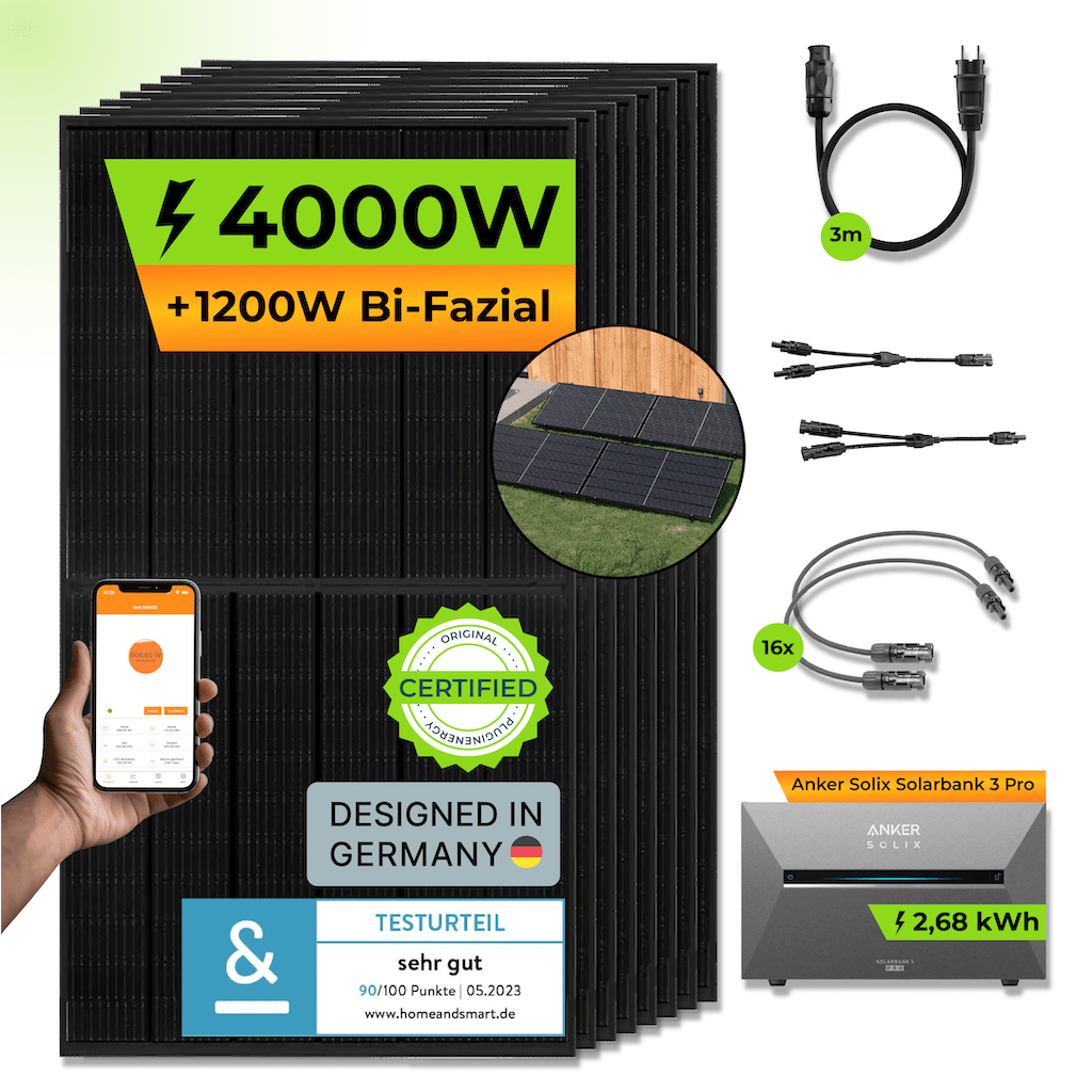 ANKER Solarbank 3 E2700 Pro + PiE POWER 4000W BALKONKRAFTWERK - PluginEnergy