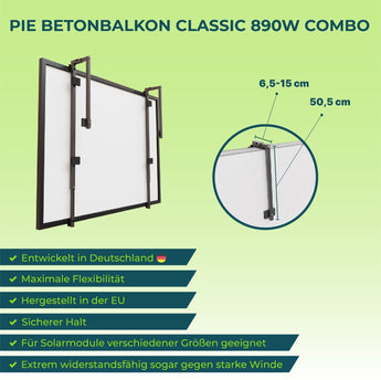 PiE BETONBALKON ULTRA 410W KOMPLETTSET - PluginEnergy