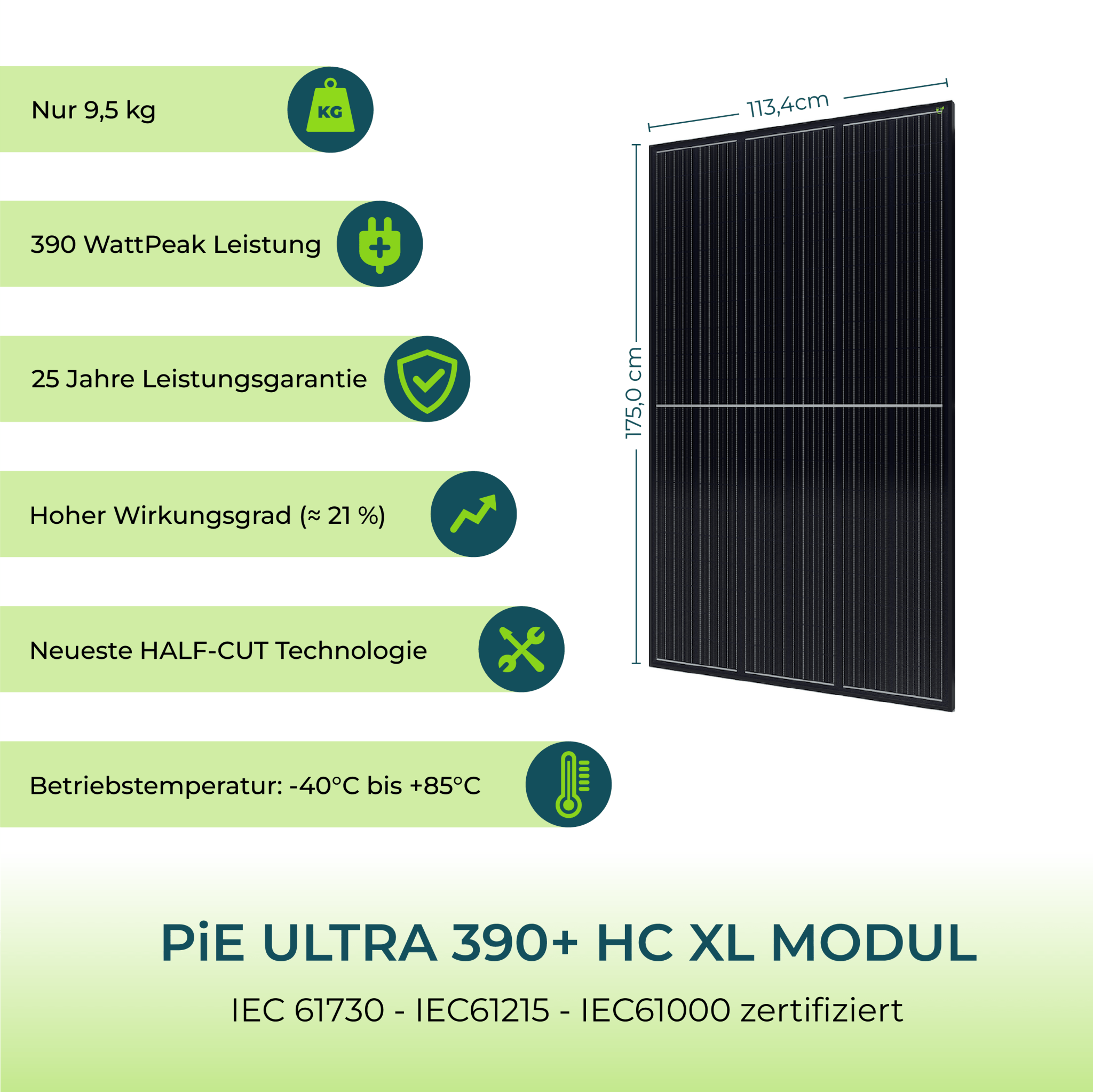 PiE ULTRA 390W HC XL COMBO GARTEN & TERRASSE BLACK + WIFI - PluginEnergy