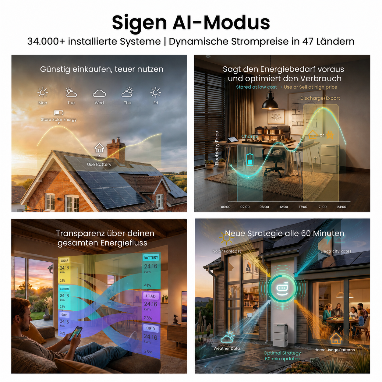 Sigen AI Modus für Prognosen, dynamische Strompreise und Energieoptimierung