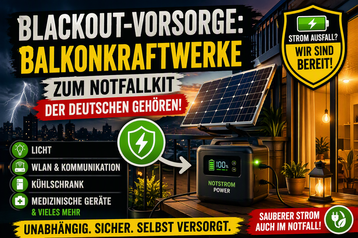 Blackout-Vorsorge: Warum Balkonkraftwerke heute zum Notfallkit der Deutschen gehören