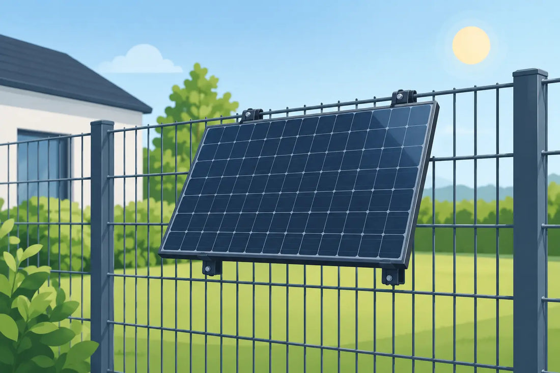 Solarmodul am Doppelstabmattenzaun montieren