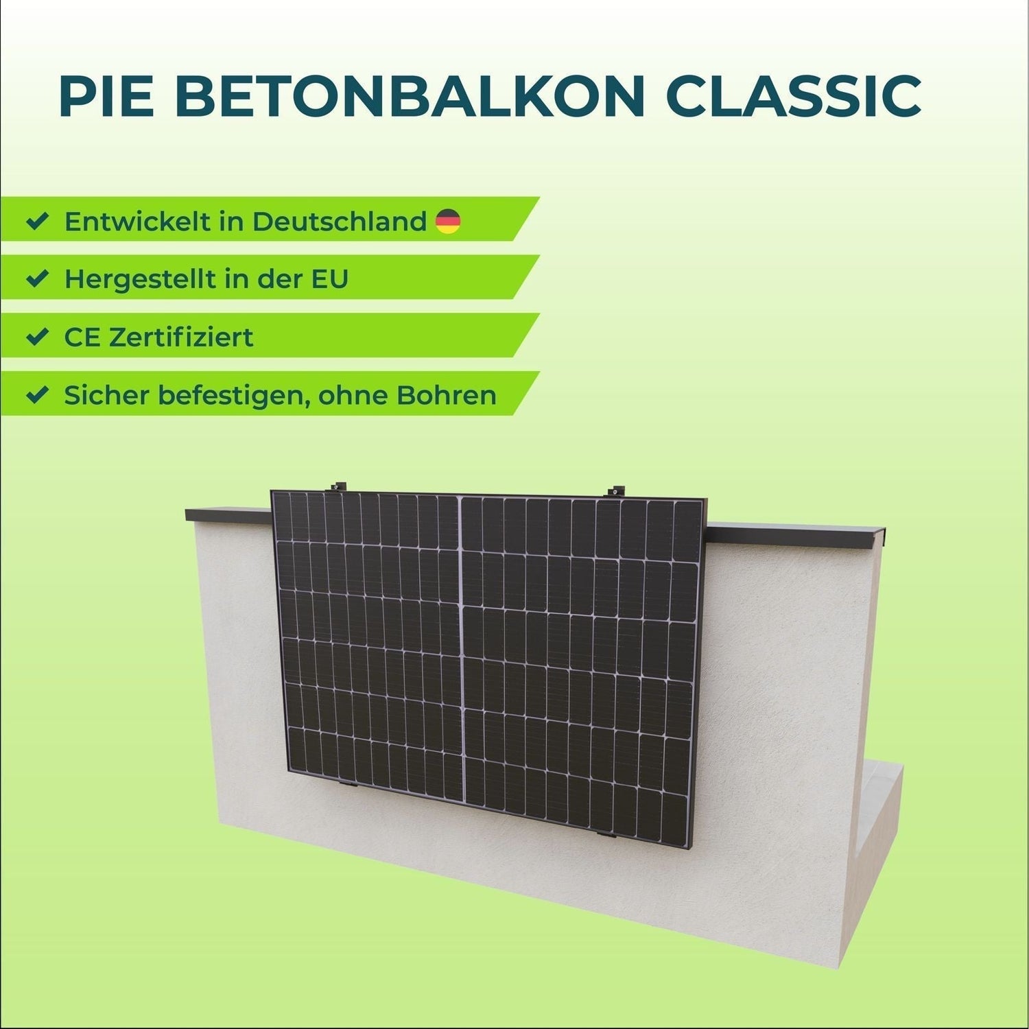 Balkonkraftwerke am Betonbalkon - PluginEnergy