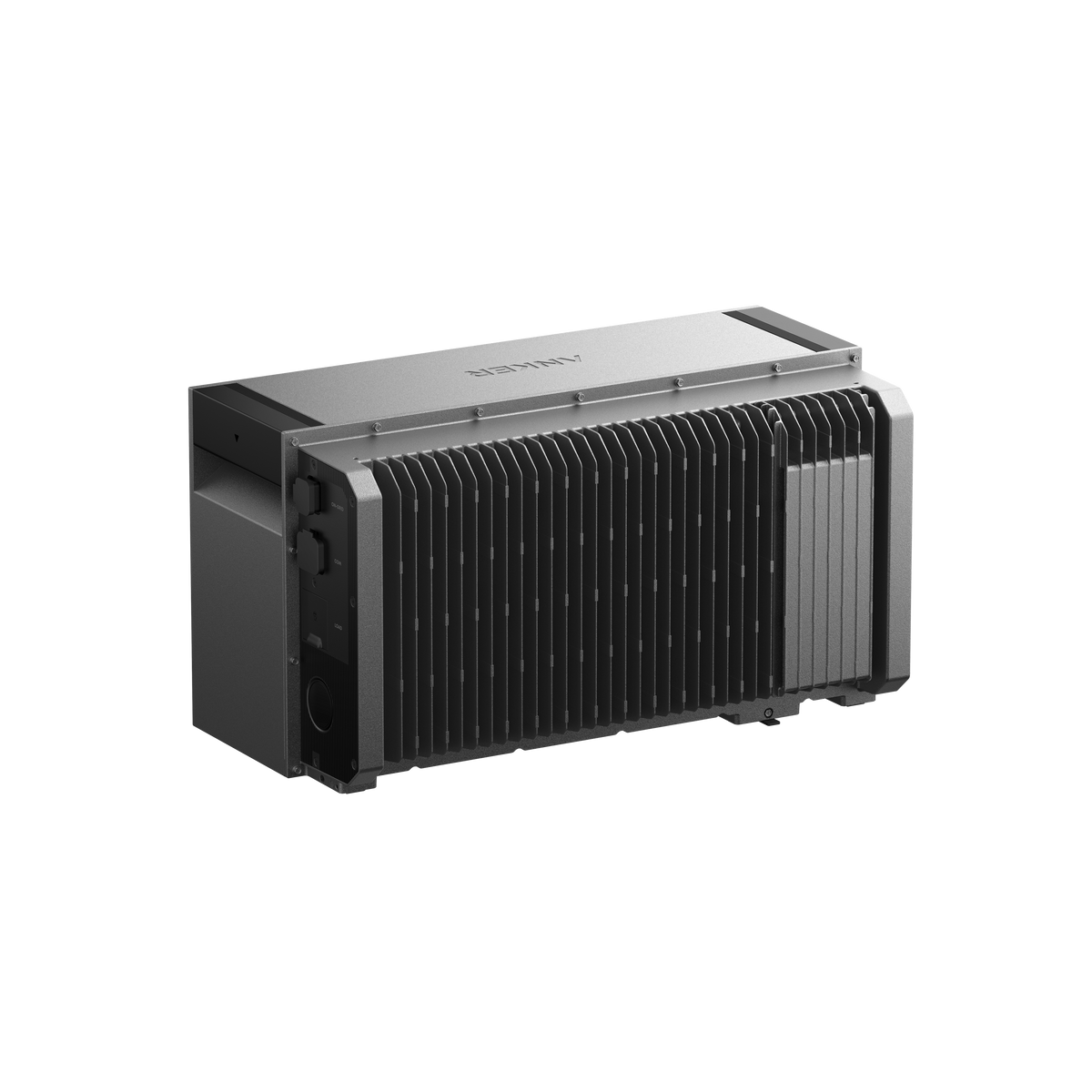 Anker SOLIX Solarbank Max AE111 – Rückseite mit Kühlrippen und Anschlüssen