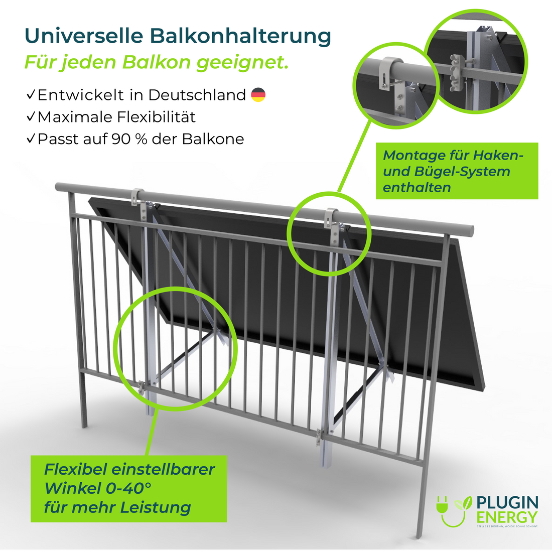 PiE ULTRA XL BALKON &amp; FASSADENHALTERUNG FÜR SOLARMODULE