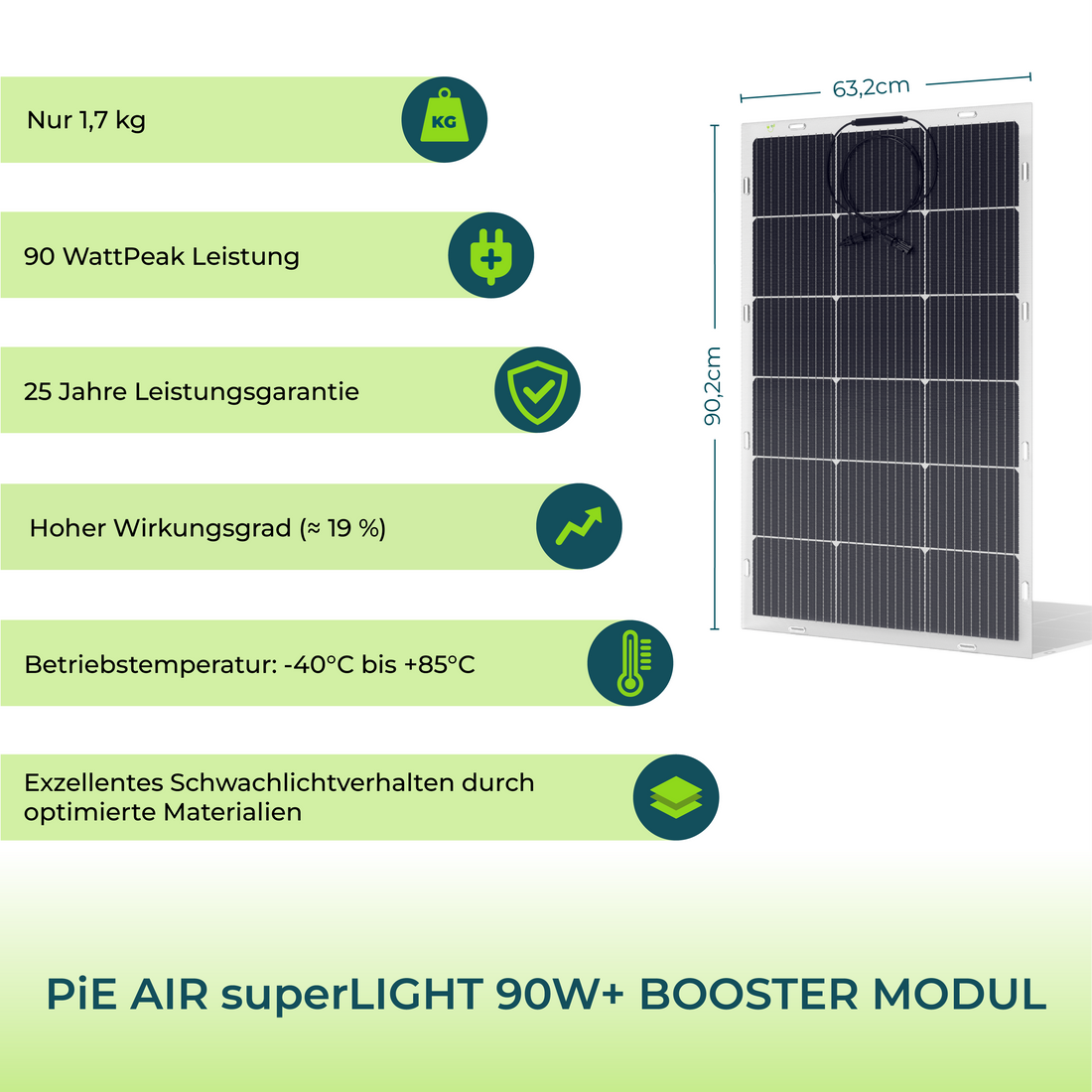 PiE AIR superLIGHT 95 Watt STARTER SOLARMODUL Bi-Facial