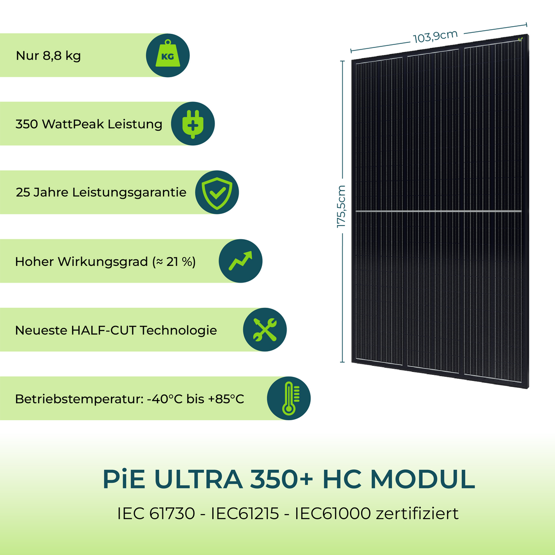PiE ULTRA 350+ HC SOLARMODUL WATT FULL BLACK