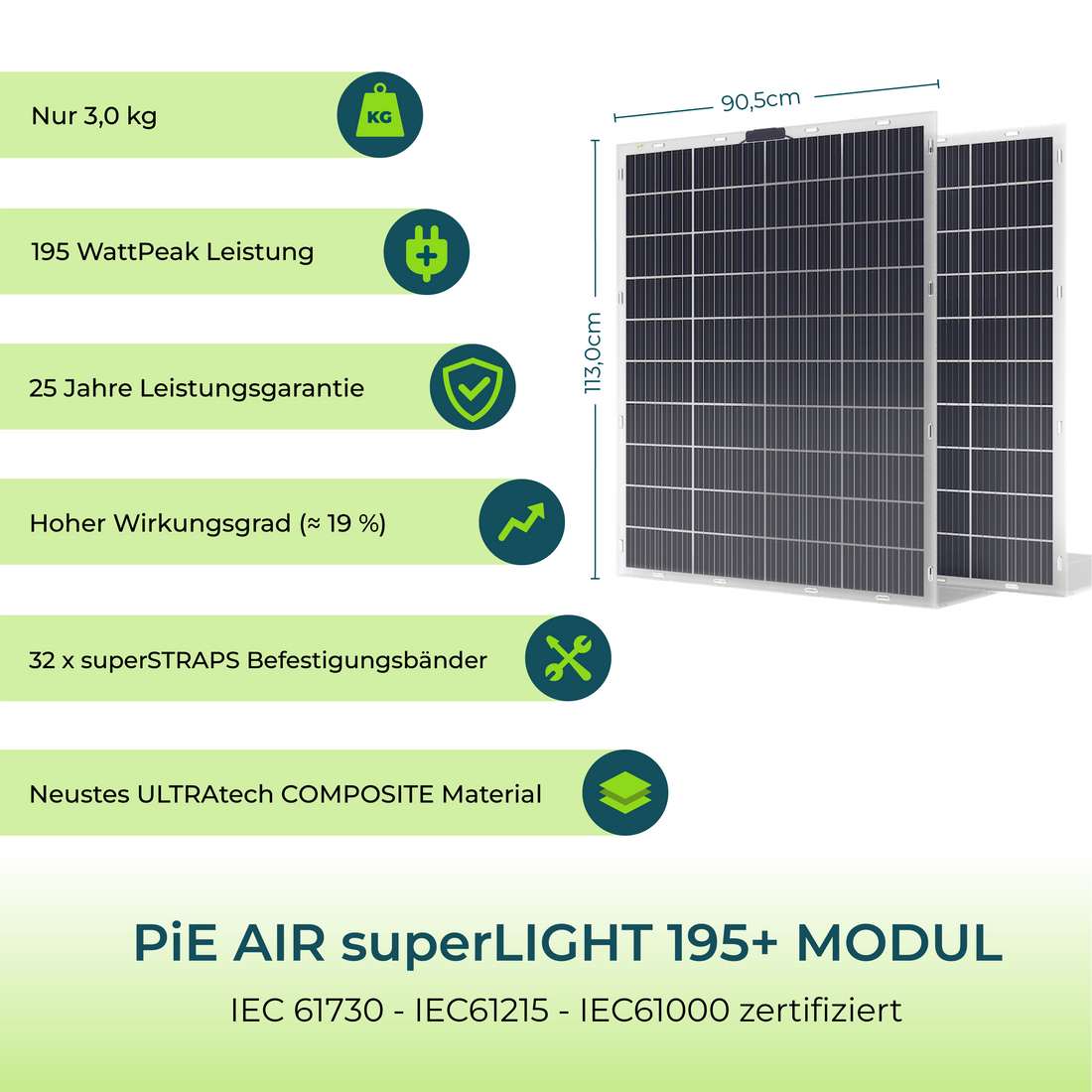 B-WARE - PiE AIR superLIGHT 390+ Watt TRANSPARENT SOLARMODUL