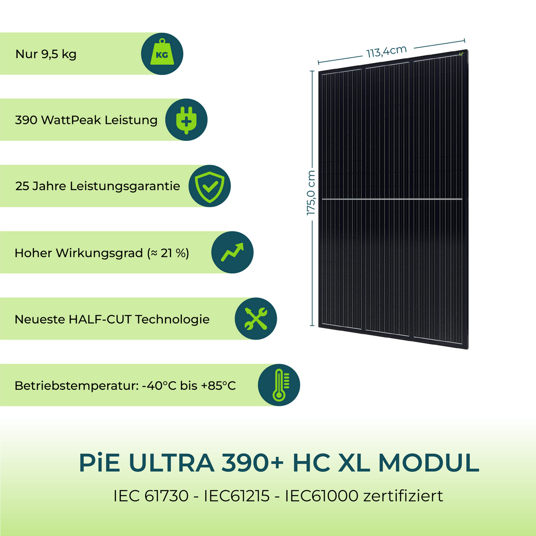 PiE ULTRA 390+ HC SOLARMODUL WATT FULL BLACK