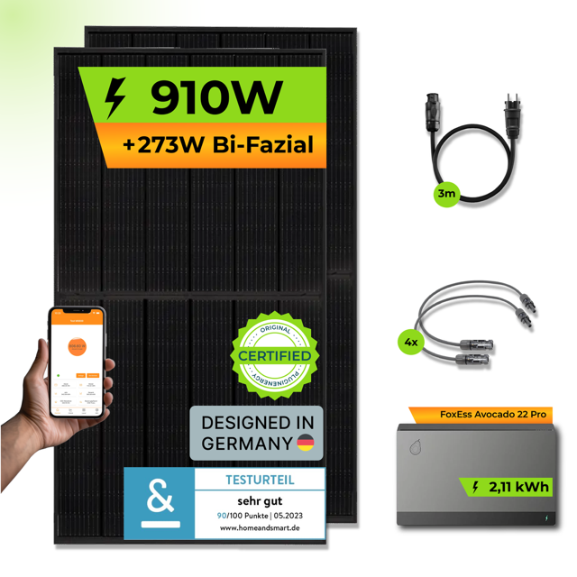 FoxESS Avocado 22 Pro + PiE POWER 910W BALKONKRAFTWERK