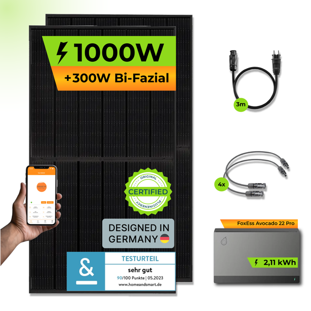 FoxESS Avocado 22 Pro + PiE POWER 1000W BALKONKRAFTWERK
