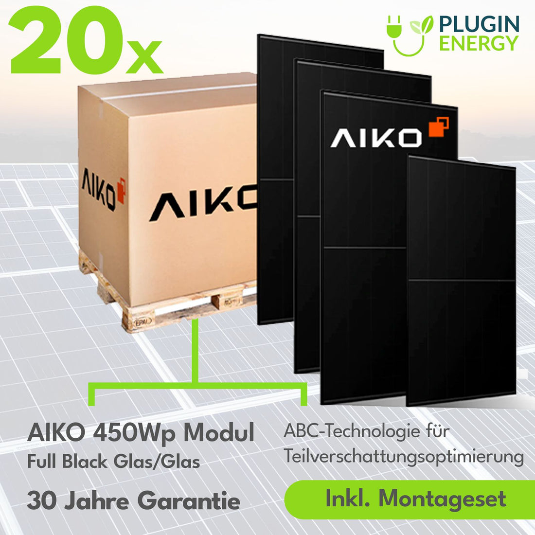 PiE Solaranlage L Komplettset 9,0 kWp + 10,2 kWh Speicher