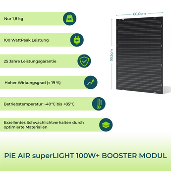 PiE AIR superLIGHT 105 Watt STARTER SOLARMODUL (FULL BLACK)