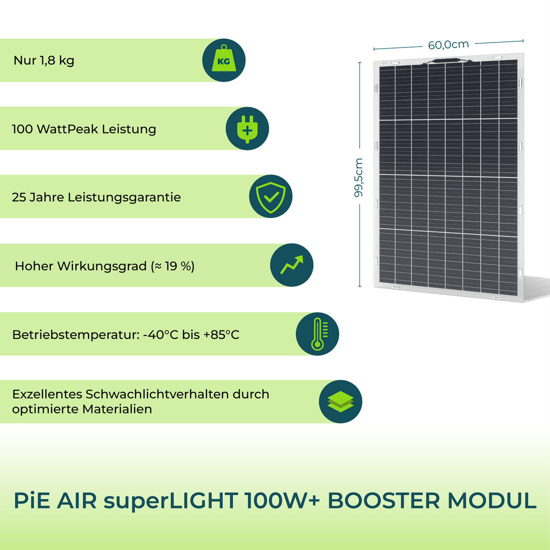 PiE AIR superLIGHT 105 Watt STARTER SOLARMODUL (TRANSPARENT)