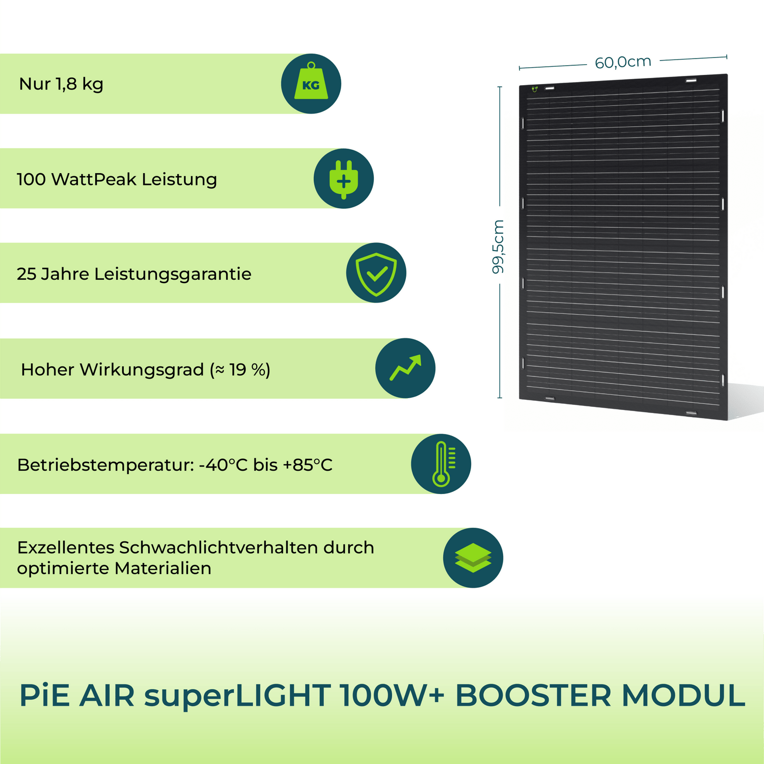 PiE AIR superLIGHT 105 Watt STARTER SOLARMODUL (FULL BLACK) - PluginEnergy