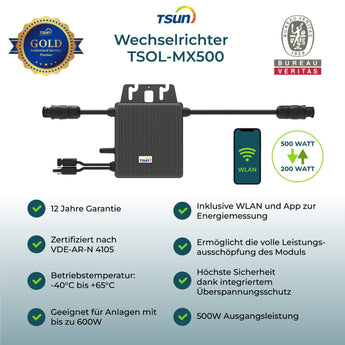 PiE CLASSIC 445W XL COMBO BALKON &amp; FASSADE BLACK + WIFI - PluginEnergy