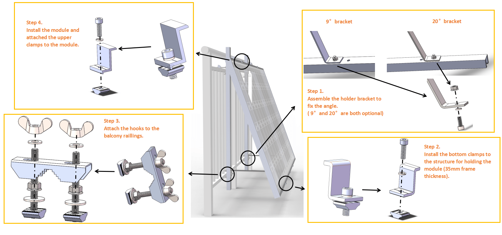 PiE ULTRA BALKON &amp; FASSADEN HALTERUNG FÜR SOLARMODULE - PluginEnergy