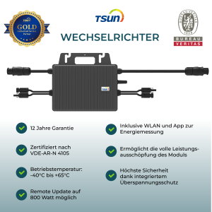 TSUN Wechselrichter 600 Watt TSOL-MS600-D + WIFI + Upgrade